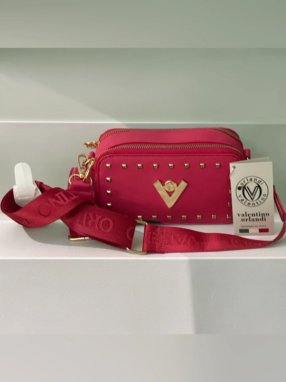 Valentino Orlandi pink camera bag new